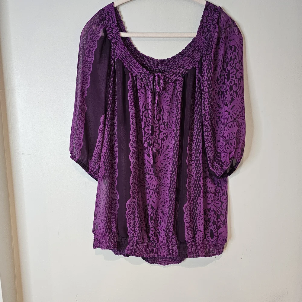 Massimo Purple Lace Blouse
